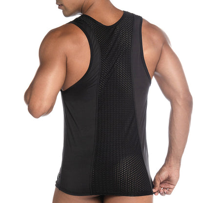 Strech Black Tank vista frontal de Gigo Underwear