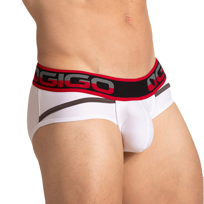 Style White Brief vista frontal de Gigo Underwear