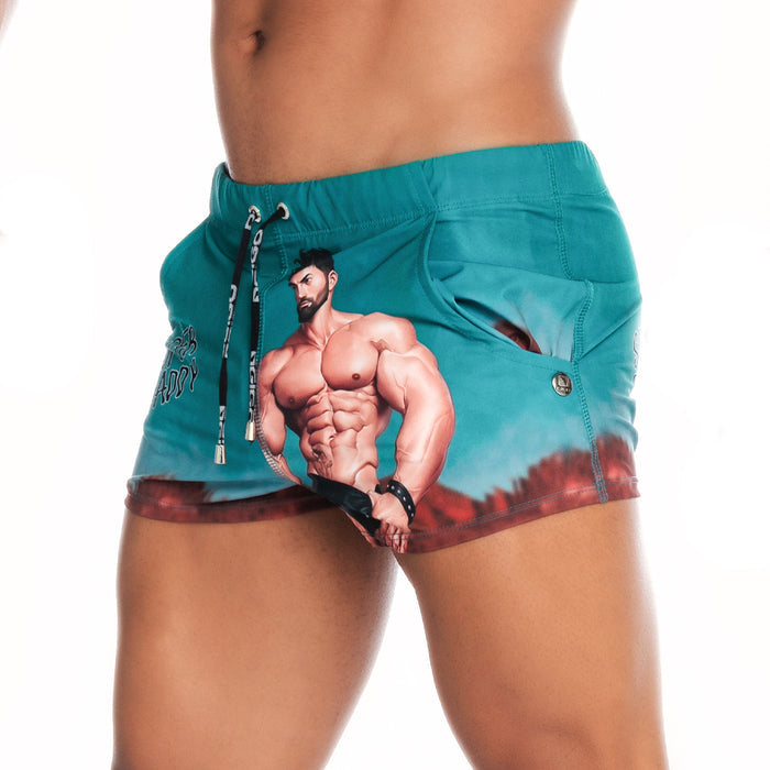 Super Daddy Blue Beachwear vista frontal de Gigo Underwear