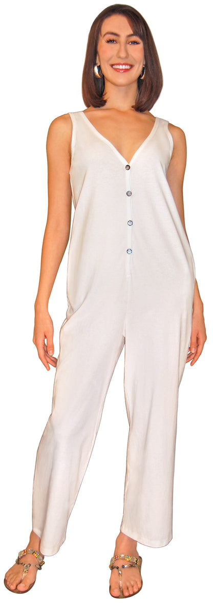 Tank Henley Jumpsuit w/ Pockets