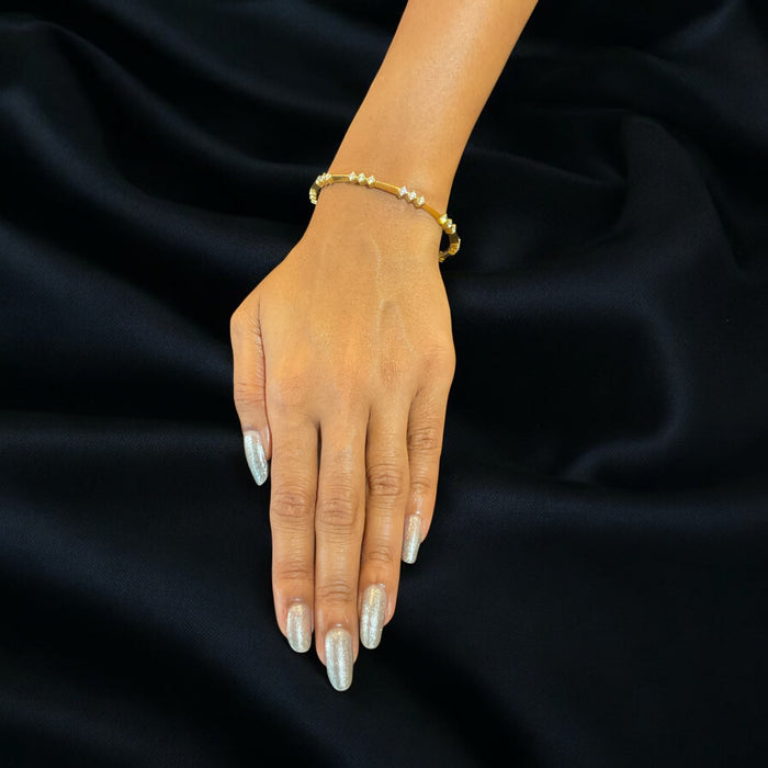 The Abhushana Silver Solitaire Bangle-Single (Size 2.6)