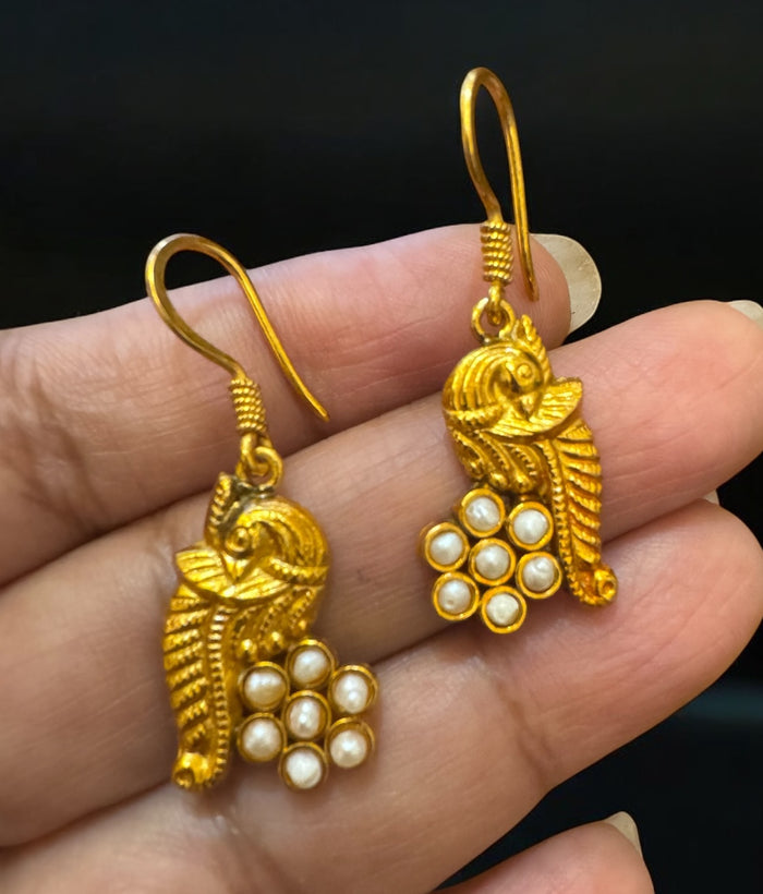 The Barhin Silver Peacock Pearl Earrings
