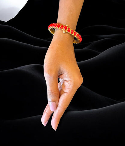 The Emaya Silver Coral Bracelet -Single (Size /2.2/2.4/2.6/2.8)
