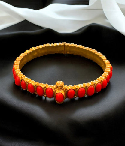 The Emaya Silver Coral Bracelet -Single (Size /2.2/2.4/2.6/2.8)