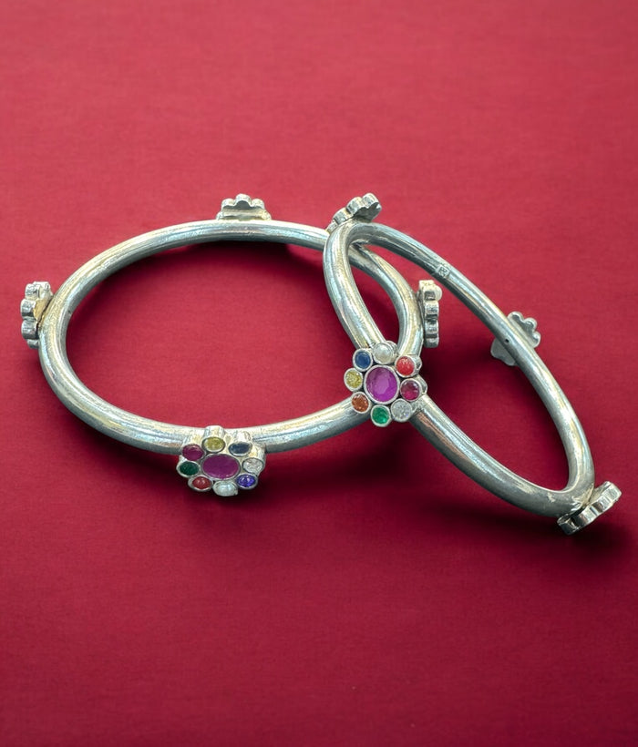 The Hoovu Silver Bangle- Single (Oxidised/Size /2.2/2.4/2.6/2.8)