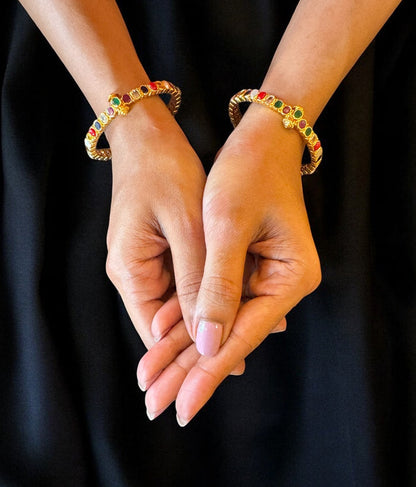 The Kripa Silver Navratna Bracelet (Size/2.2/2.4/2.6/2.8)
