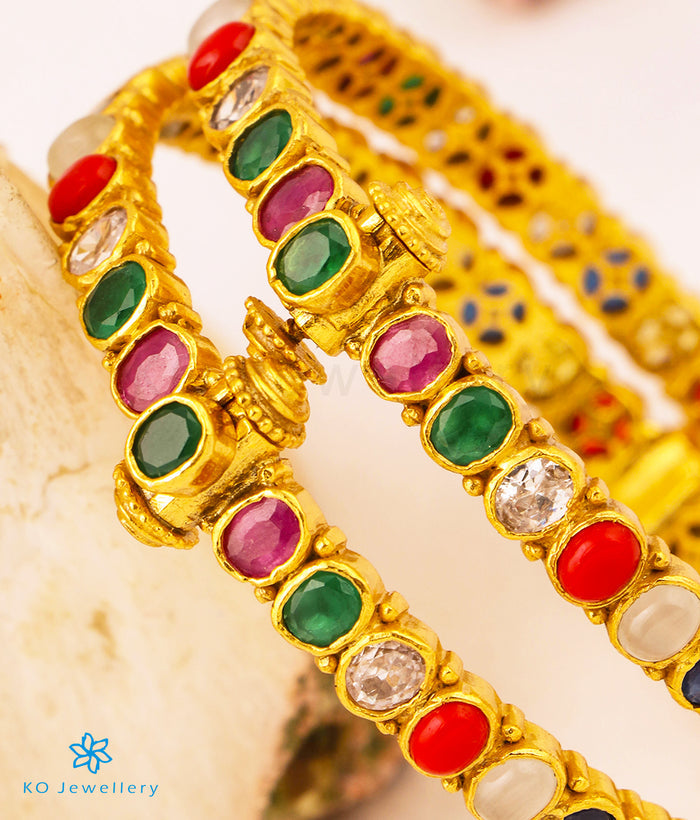 The Kripa Silver Navratna Bracelet (Size/2.2/2.4/2.6/2.8)