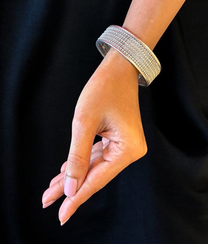 The Mridula Silver Filigree Bangle- Single( Oxidised/Size/2.2/ 2.4/2.6/2.8)