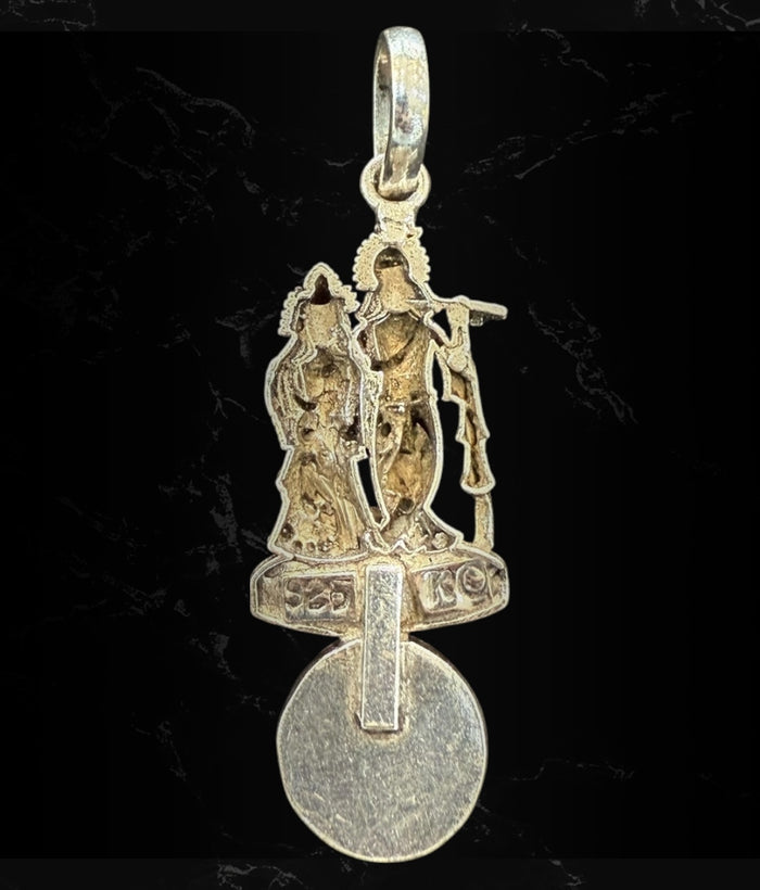 The RadheKrishna Silver Pendant (Oxidised)
