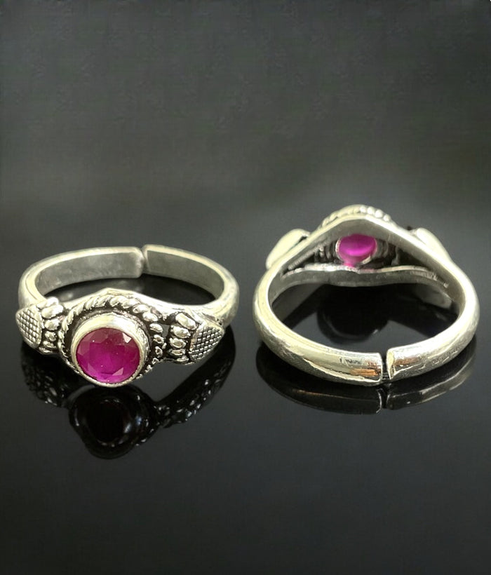 The Saranga Silver Gemstone Toe-Rings