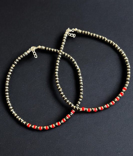 The Sarika Silver Blackbead Anklets