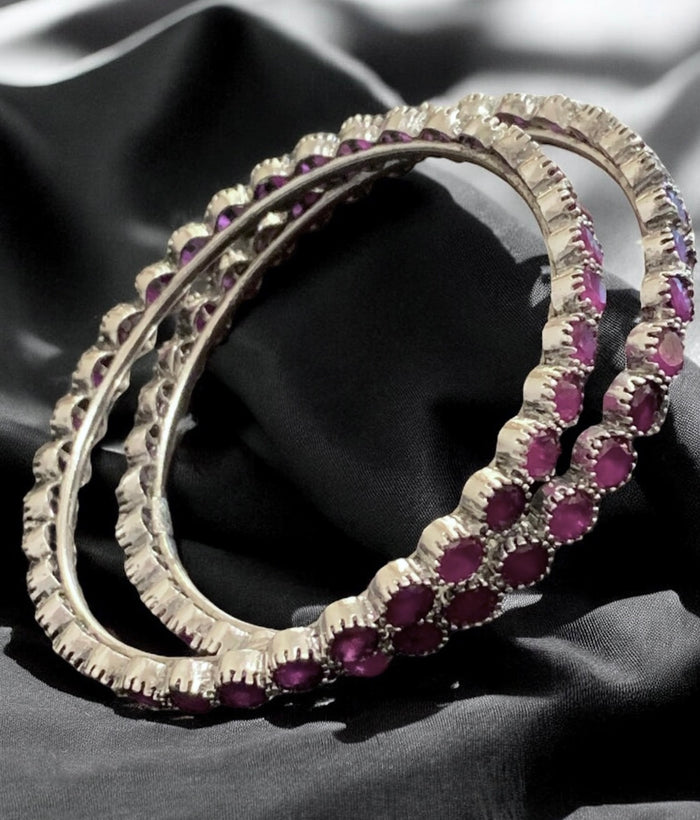 The Tanmaya Silver Kemp Bangle-Single (Oxidised/Size /2.2/2.4/2.6/2.8)