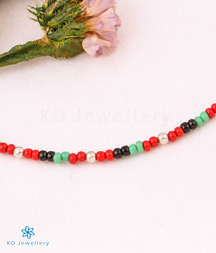The Vidisha Silver Bead Anklets