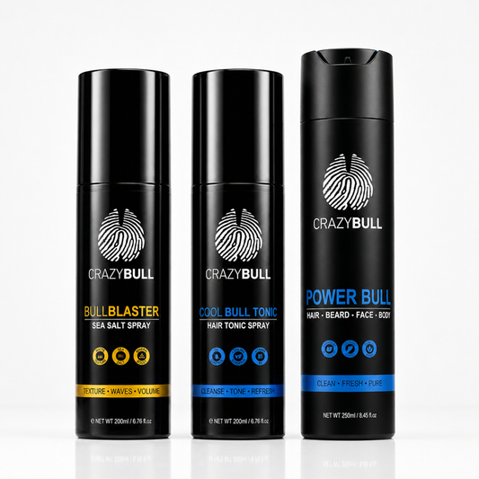 The Wash + Style Combo - Salt Spray, Tonic Spray, Power Bull Shampoo