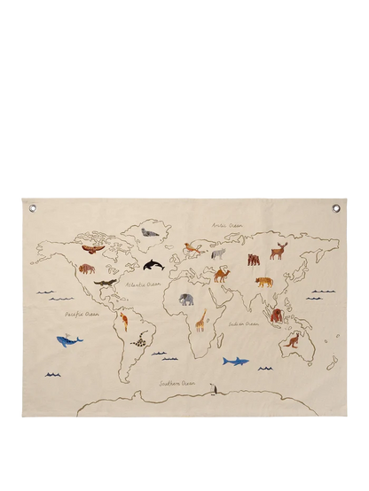 ferm Living - The World Textile Map - Off-White