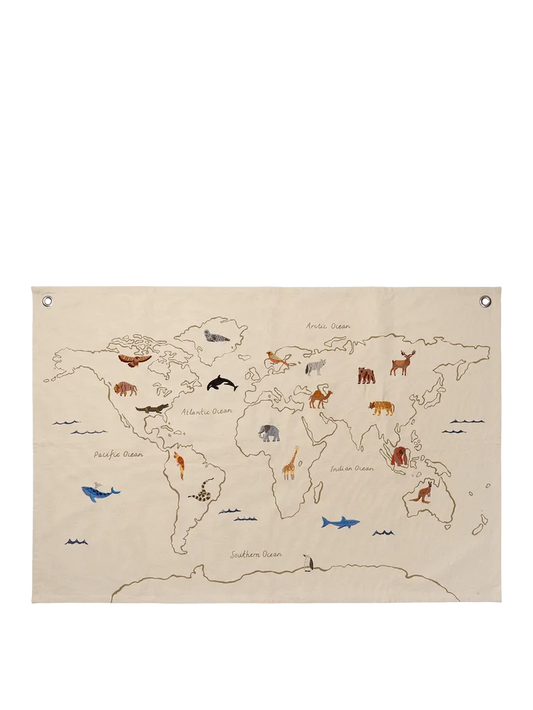ferm Living - The World Textile Map - Off-White