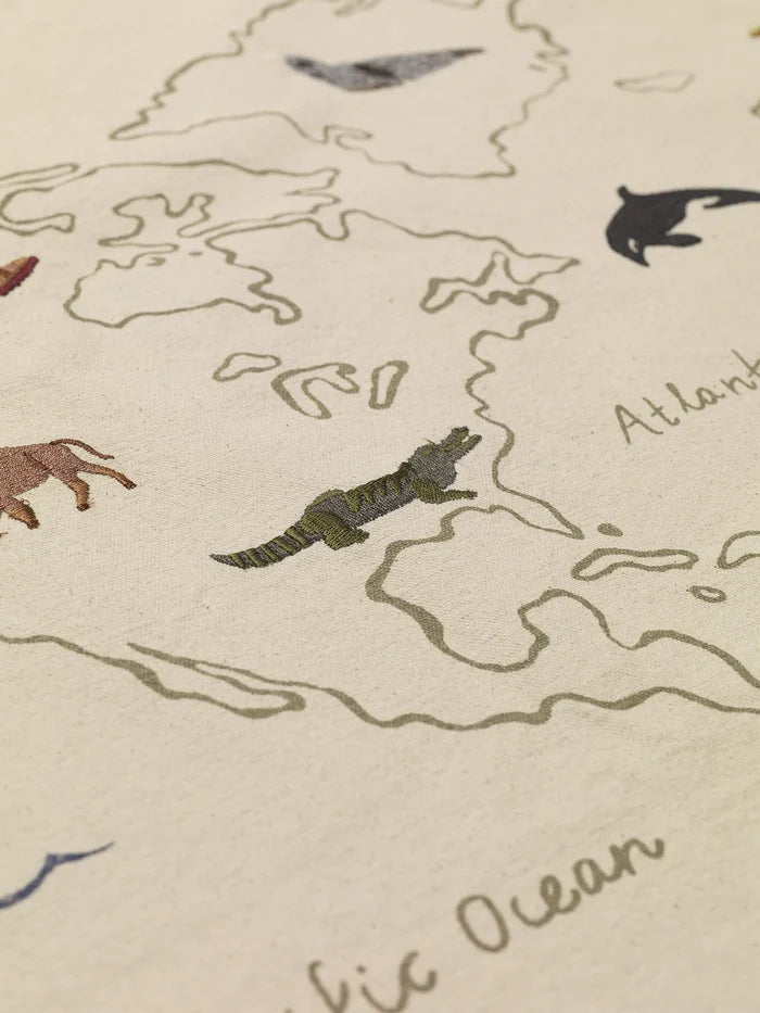 ferm Living - The World Textile Map - Off-White - Details