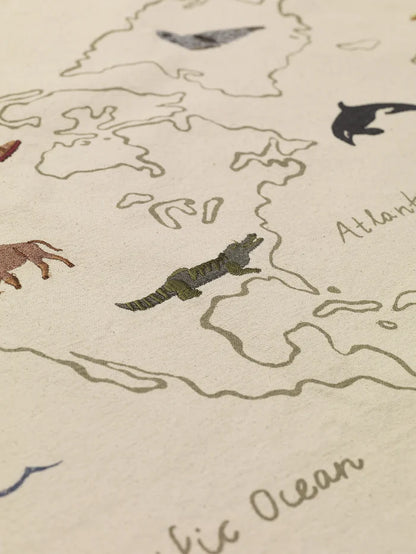 ferm Living - The World Textile Map - Off-White - Details