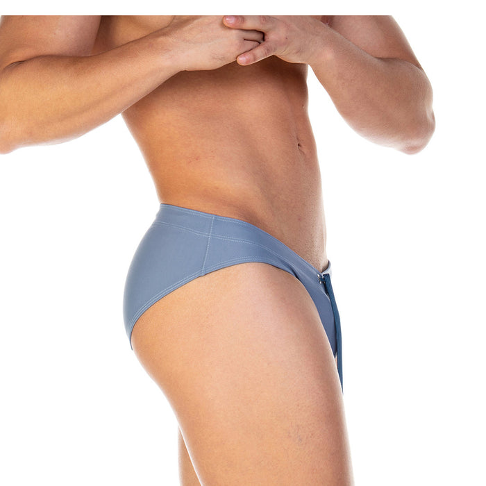 Traditional Blue Swim Brief vista frontal de Gigo Underwear