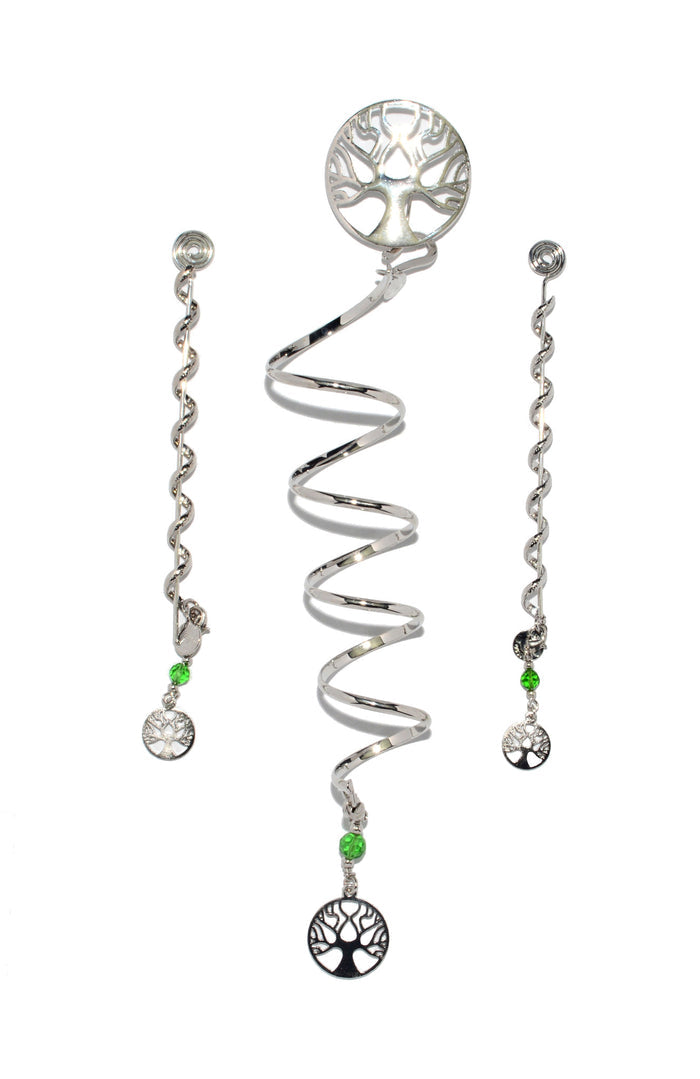 Tree of Life Complete Set - Silver Ponytail Wrap Hair Accessories front view