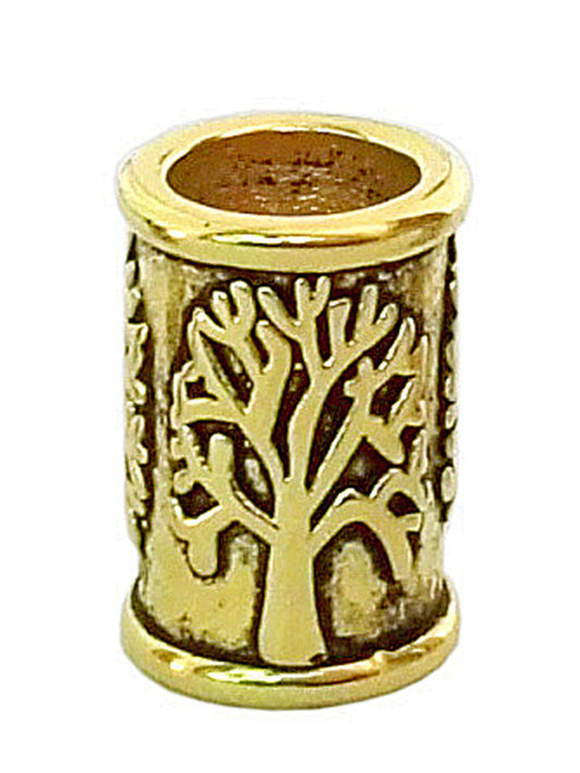 Tree of Life Hair Bead - Gold Finish Celtic Boho Accessory front view