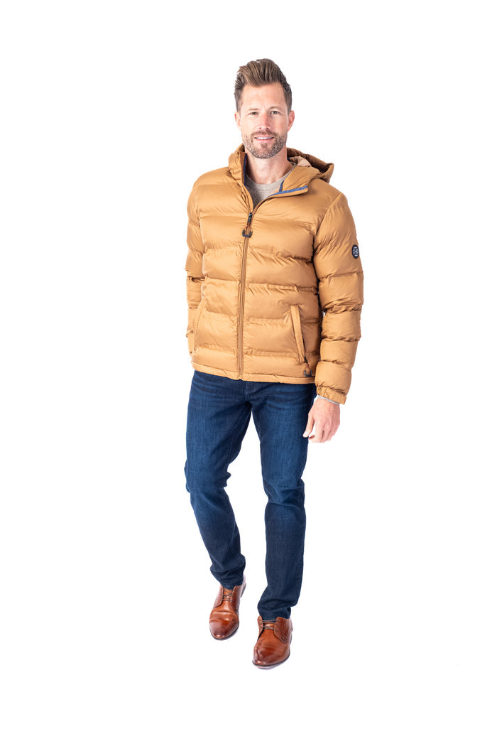 Ultra-Lite Hooded Bomber - Light Brown