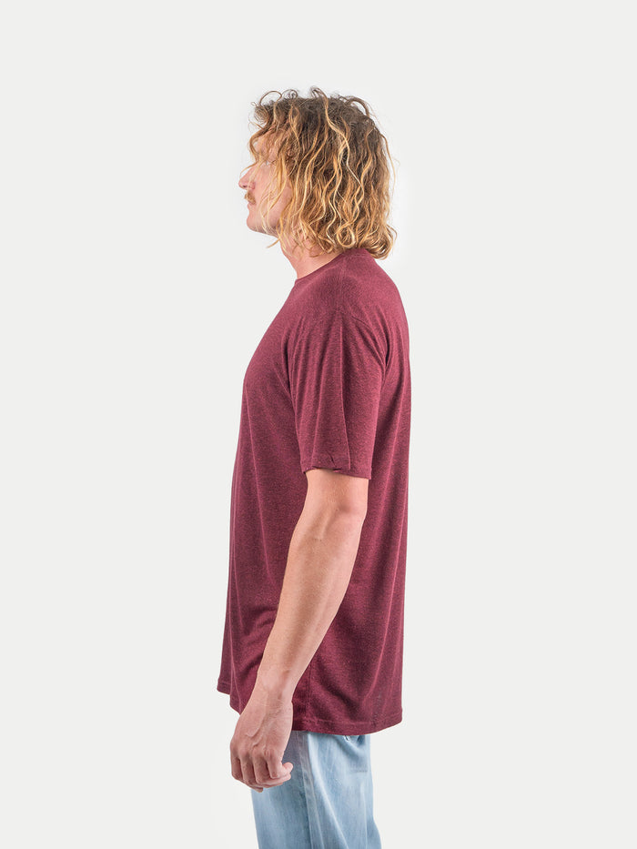 Unisex Organic Hemp Bamboo Tee | Maroon-Image 3
