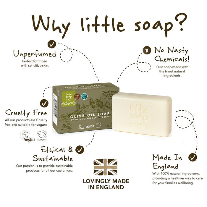 Unperfumed Pure Olive Soap Bar for Sensitive Skin 100g