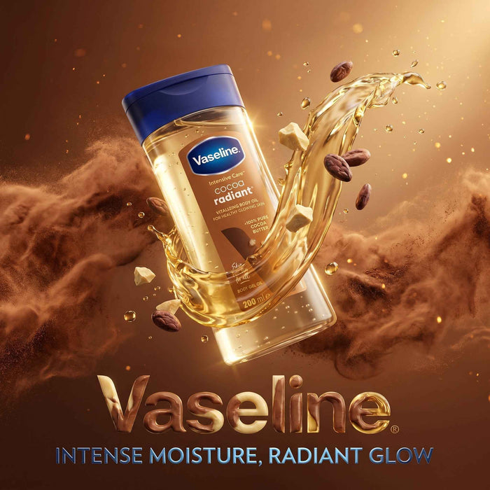 Vaseline Cocoa Radiant Body Oil 200ml - Glowing Skin with Cocoa Butter