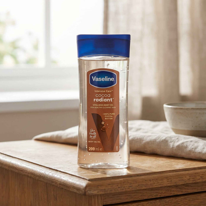 Vaseline Cocoa Radiant Body Oil 200ml - Glowing Skin with Cocoa Butter
