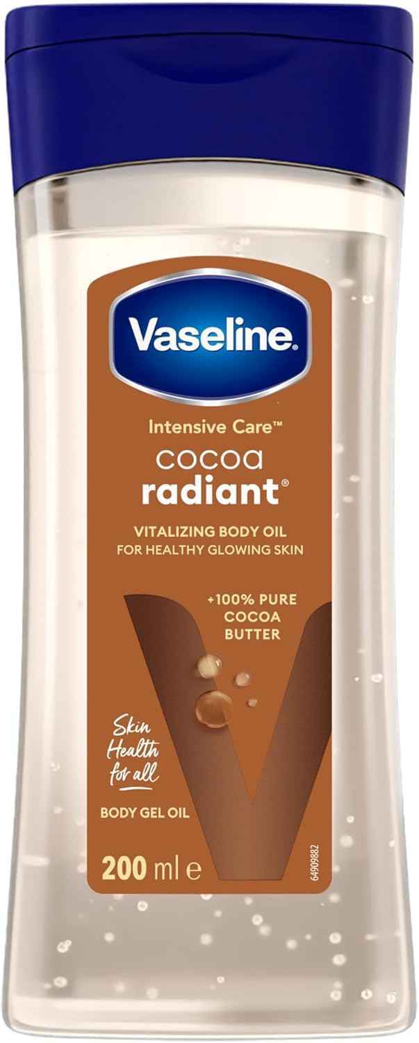 Vaseline Cocoa Radiant Body Oil 200ml - Glowing Skin with Cocoa Butter