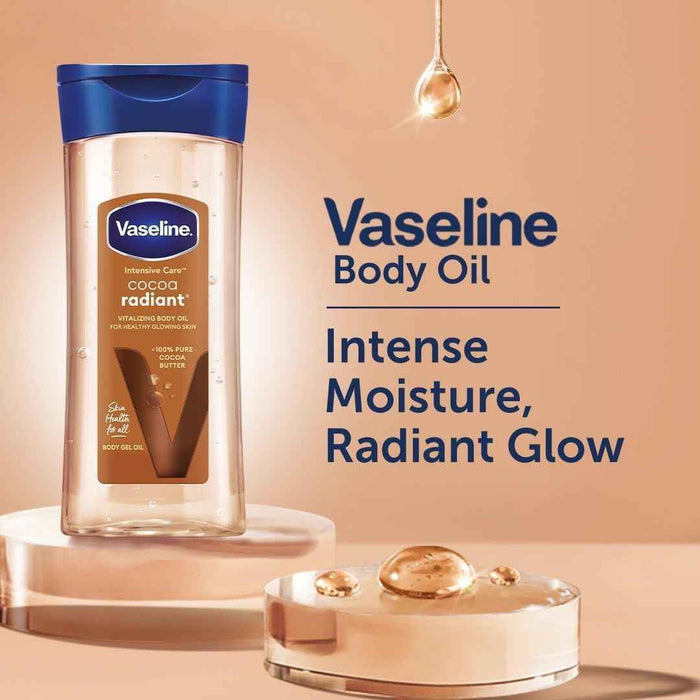 Vaseline Cocoa Radiant Body Oil 200ml - Glowing Skin with Cocoa Butter