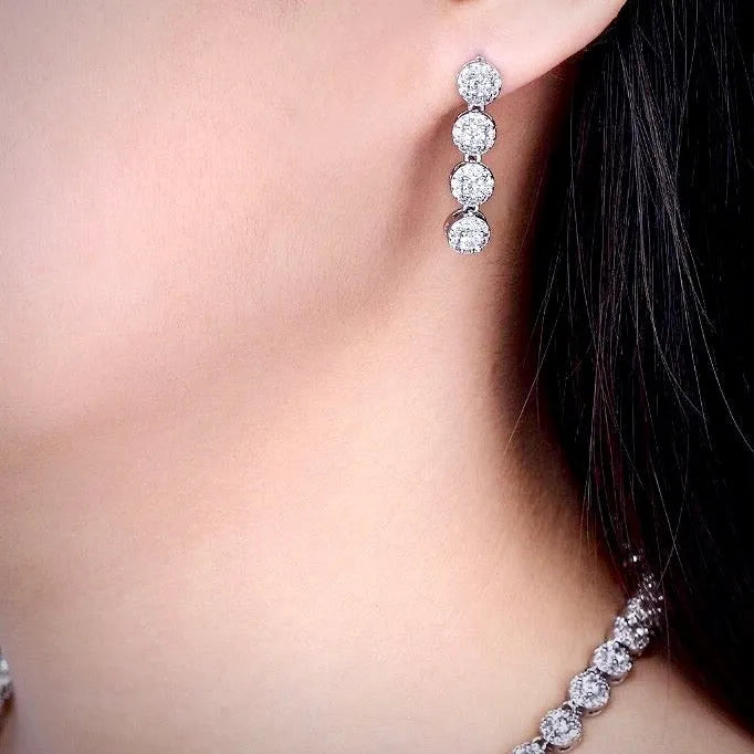 Wedding Jewelry - Silver Cubic Zirconia Bridal Jewelry Set