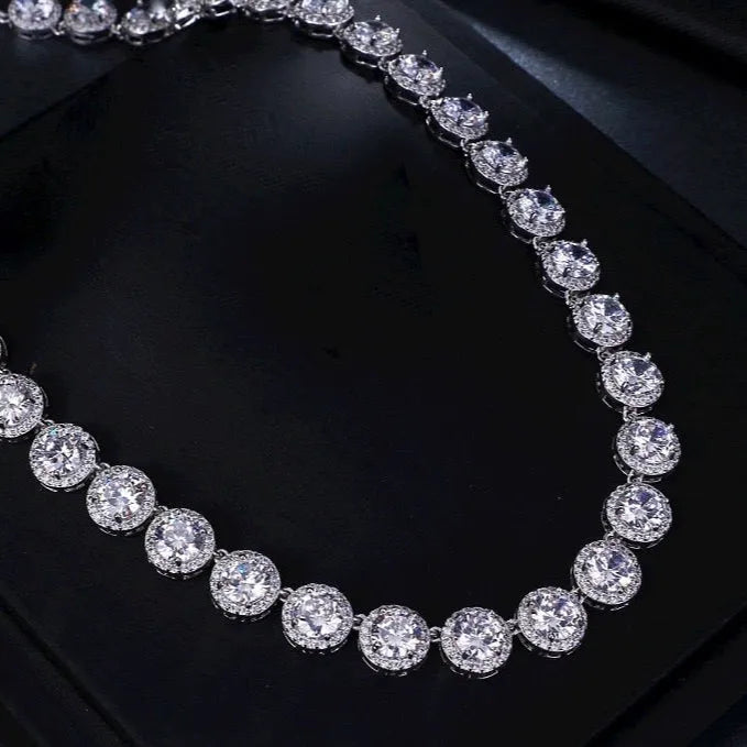 Wedding Jewelry - Silver Cubic Zirconia Bridal Jewelry Set
