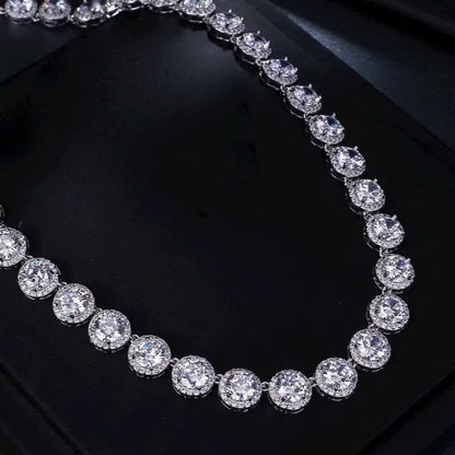 Wedding Jewelry - Silver Cubic Zirconia Bridal Jewelry Set