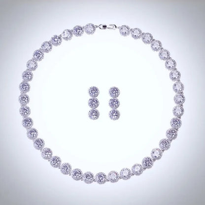 Wedding Jewelry - Silver Cubic Zirconia Bridal Jewelry Set