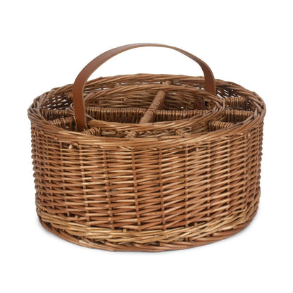 Wicker Light Steamed Garden Party Basket with Glasses