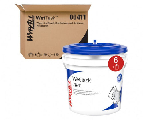Wypall Wettask 6411 Critical Clean Wipers with Bucket